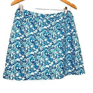 Ekouaer Women Skirt Skort Jersey Material Blue White Print Size Large